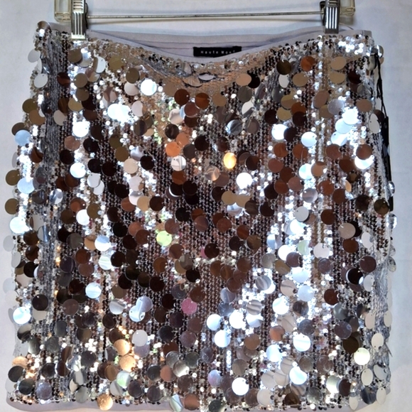 Metallic Beaded Skirt and Purse Silver Holiday Sequin Women Size Large (Bundle) - Picture 2 of 13